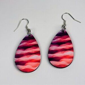 Elegant Pink and Purple Teardrop Earrings